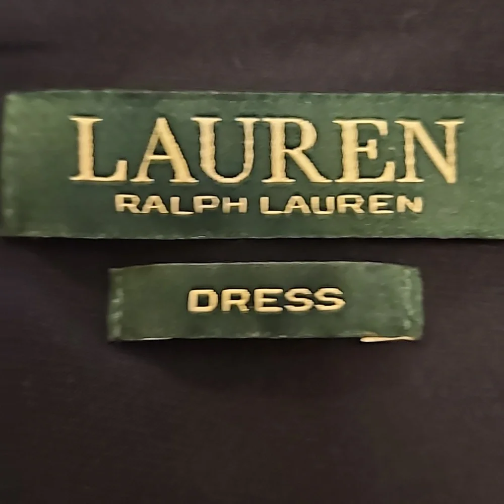 LAUREN RALPH LAUREN DRESS FLORAL 16 BLACK PINK GREEN WHITE Cap Sleeves - Picture 10 of 12